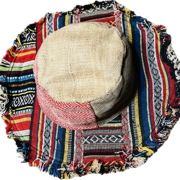 Himalayan Hemp Hippie Sunhat with Wide Brim Sustainable and Eco Friendly - Picture 2 of 4